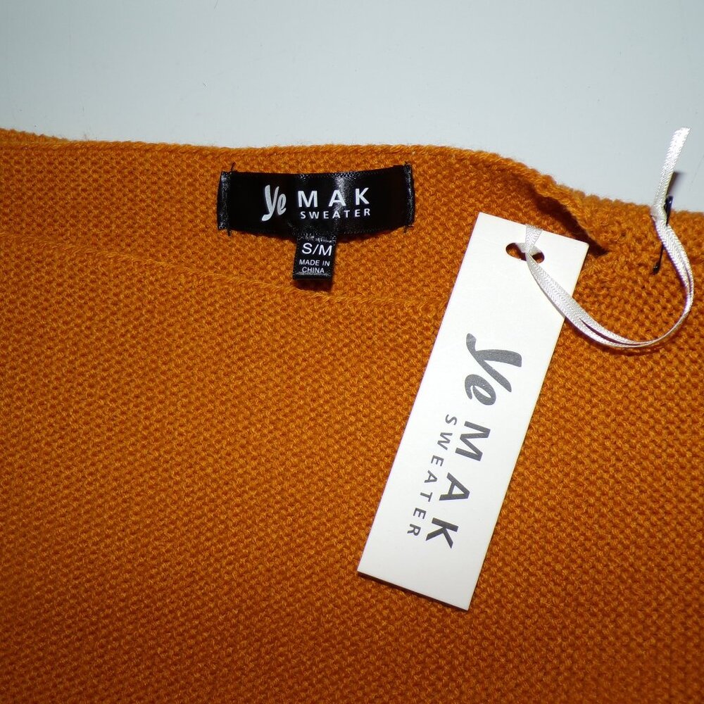 Boutique Mustard Off-Shoulder Wrap Sweater – Size [S/M] – New - Picture 4 of 5